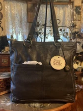 NWT The Sak Large Brown Leather Tote Shoulder Bag