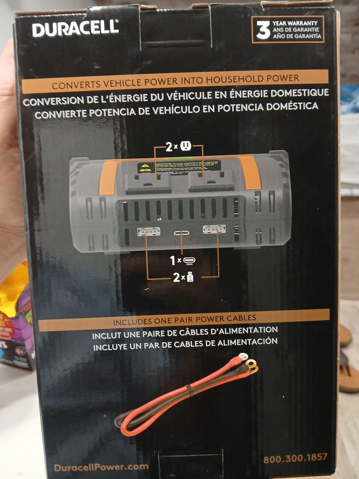 DURACELL HIGH POWER INVERTER 1000 WATT #1567291 NEW SEALED - Image 2 of 4