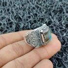 Handmade Labradorite Ring 925 Sterling Silver Statement Beautiful Men's Ring B49