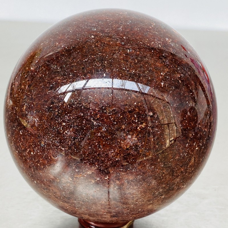 Natural strawberry Quartz Sphere Quartz Crystal Ball Reiki Healing 2320G