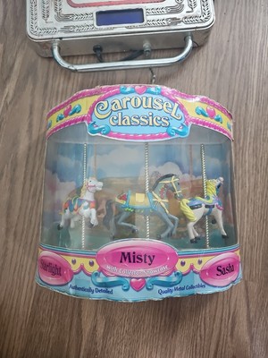 Vintage 3 Horse Metal Carousel New In Box 1999