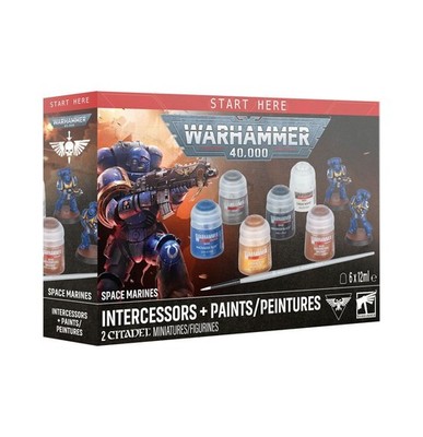 Space Marines: Intercessors + Paints Set  - Warhammer 40k - Brand New! 60-11