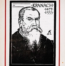 1922 Cranach The Bear Woodcut Uffizi Artists Antique Print Renaissance F17A