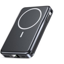 Magnetic Portable Charger, 10000mAh Power Bank, 5 in 1 Charger Black