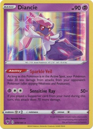 DIANCIE 079/185 VIVID VOLTAGE POKEMON (HOLO RARE, NM)