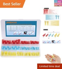 100 PCS Spade Connector Kit, Male and Female Quick Disconnect Wire Connectors...