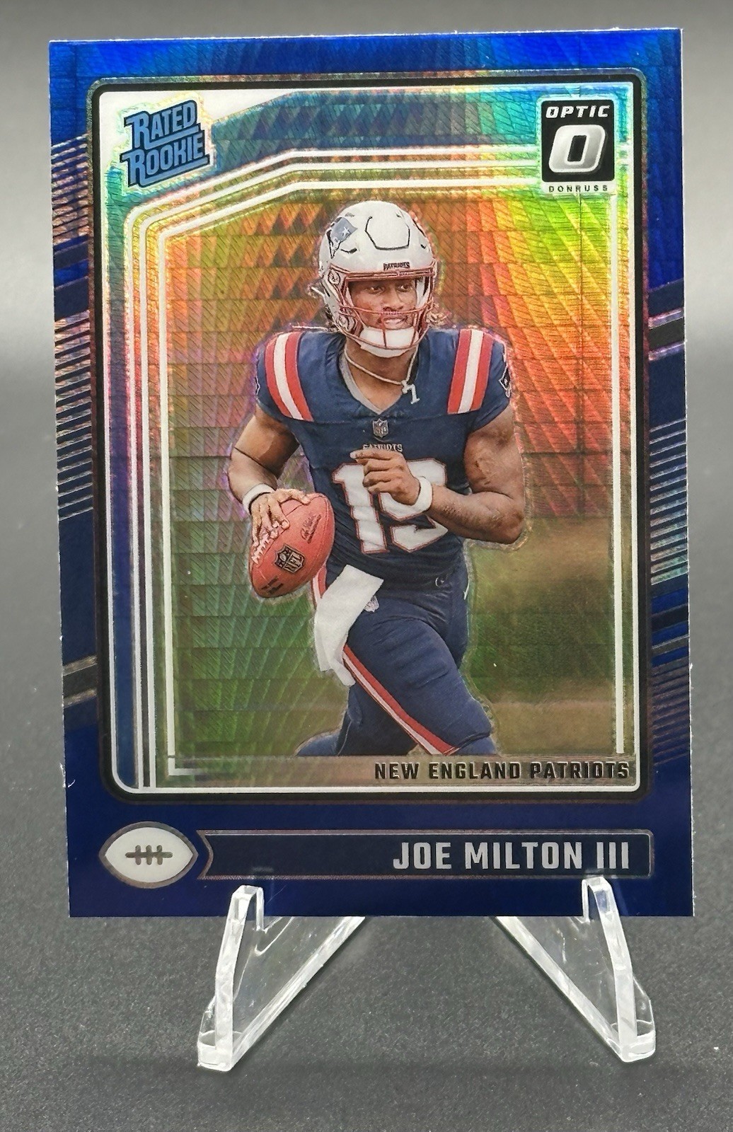 2024 Panini Donruss Optic - Rated Rookie Joe Milton III #255 Blue Scope Prizm...