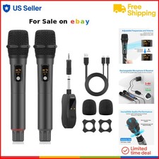 Wireless Microphone Pair Handheld Karaoke Microphones for Singing PA System