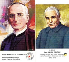 2 Reliquienbilder, Sel.Annibale di Francia, Gründer und Don Luigi Orione Gründer