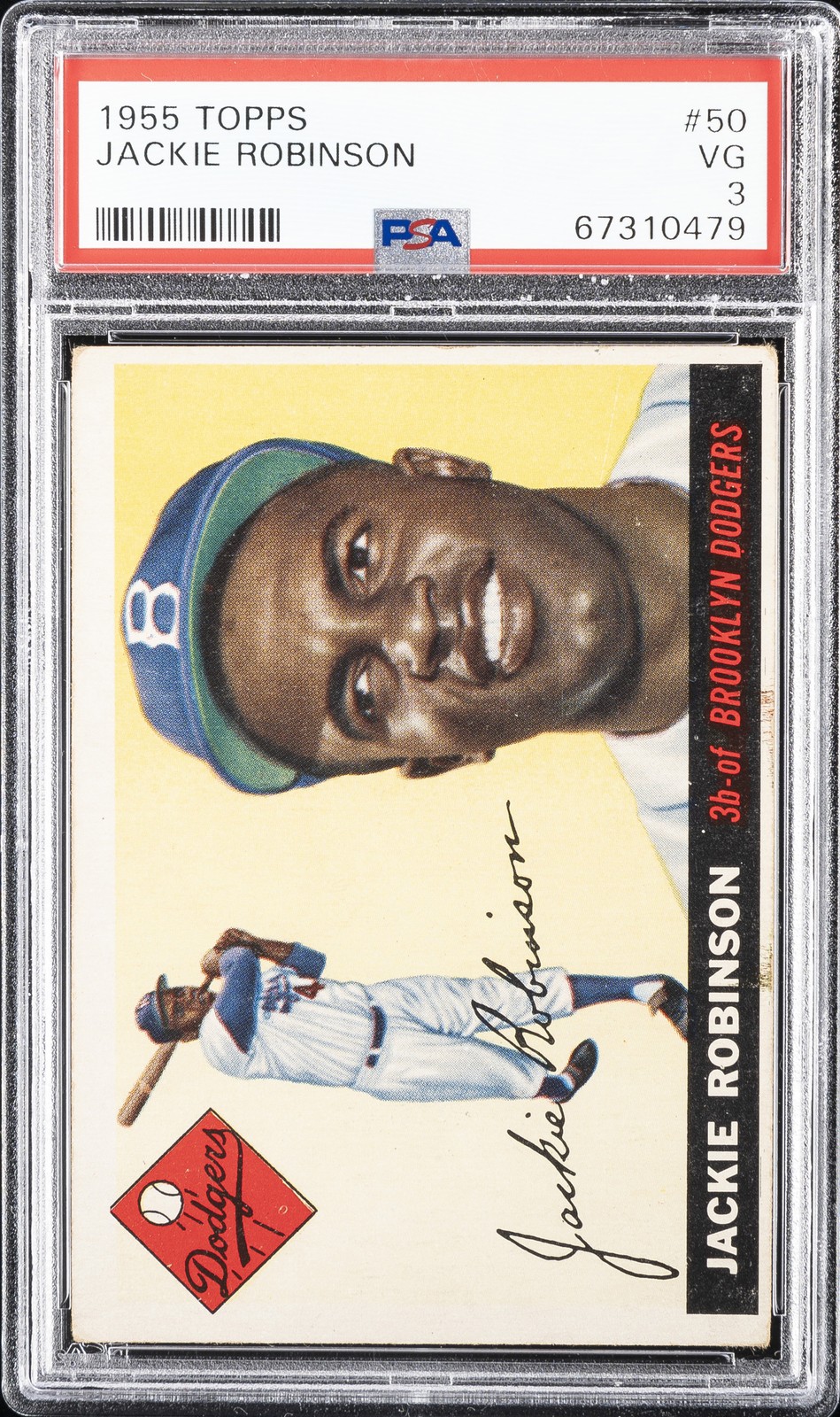 1955 TOPPS #50 JACKIE ROBINSON PSA 3