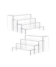 Aheroi Large Acrylic Risers 8 Pcs Set Display Stand Shelf Cake Shoe Retail Decor