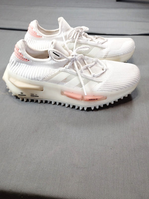 Adidas NMD S1 Primeknit White Dash Grey Solar Orange Men 9 Lifestyle Sneakers