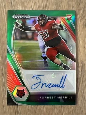 Forrest Merrill 2021 Panini Prizm Draft Picks Autographs Green RC