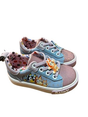 Bluey & Bingo Toddler Girls Size 7 Glitter Slip-On Court Sneakers shoes 