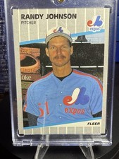 1989 RANDY JOHNSON (RC, HOF) Fleer (Completely Blacked Out Billboard Ad) #381