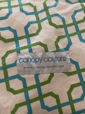 Canopy couture Baby Car seat Cover Green And blue geometric Pattern