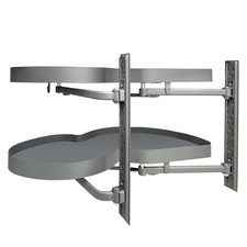 Kitchen Cabinet Magic Corner Organizer with 2-Tier Swing Trays, Soft-Close