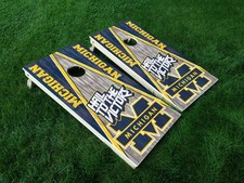 VINYL WRAPS Cornhole Board DECALS Michigan Wolverines 12 UofM Bag Game Sticker