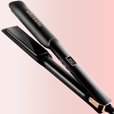 ELLA BELLA  Ceramic Flat Iron Hair Straightener Professional Medium, Black