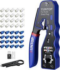 RJ45 Crimp Tool Kit for Cat5 Cat5E Cat6 Cat6A Cat7 Ethernet Crimping Tool Kit fo