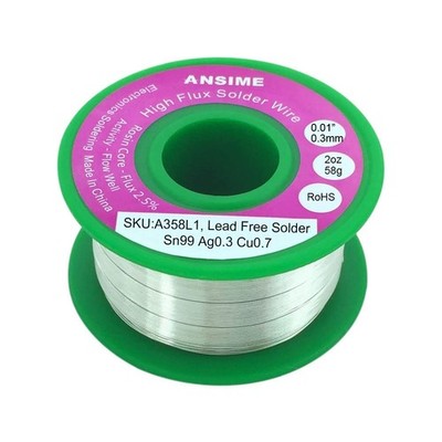 Ultra Fine Solder Wire 0.3mm Lead Free Electronics Solder Wire, Rosin Flux Co...