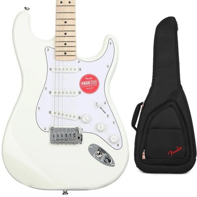 Squier Affinity Series Stratocaster Electric Guitar with Gig Bag - Olympic White