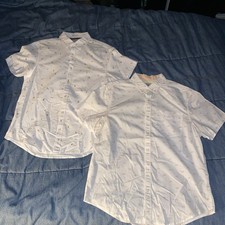Penguin By Munsingwear Men's Short Sleeve Pattern Shirts White Medium Lot of 2