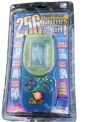 Pocket Arcade 256 Games In 1 Auto Racing/Leap Frog/Seek & Destroy/Block Game NEW