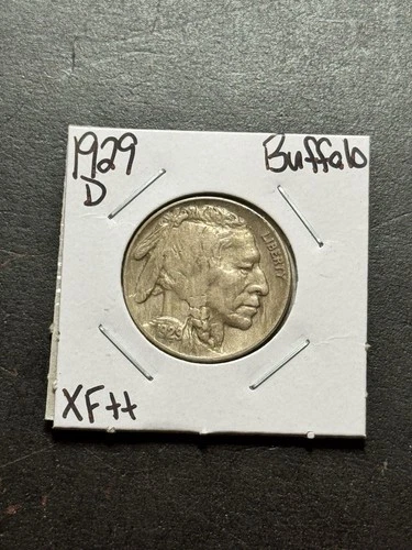 1929 D Buffalo Nickel XF Extra Fine Better Date US 5c Type Coin (Raw19098)