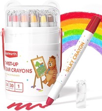 24-Color Crayons for Toddlers 1-3 and Kids 4-8, Non-Toxic Washable Crayons, Ultr