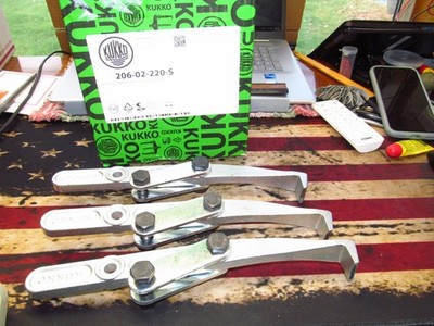 Kukko Set of 3 Puller Legs w/Connecting Bars & Bolts - For Kukko 3-Jaw Pullers