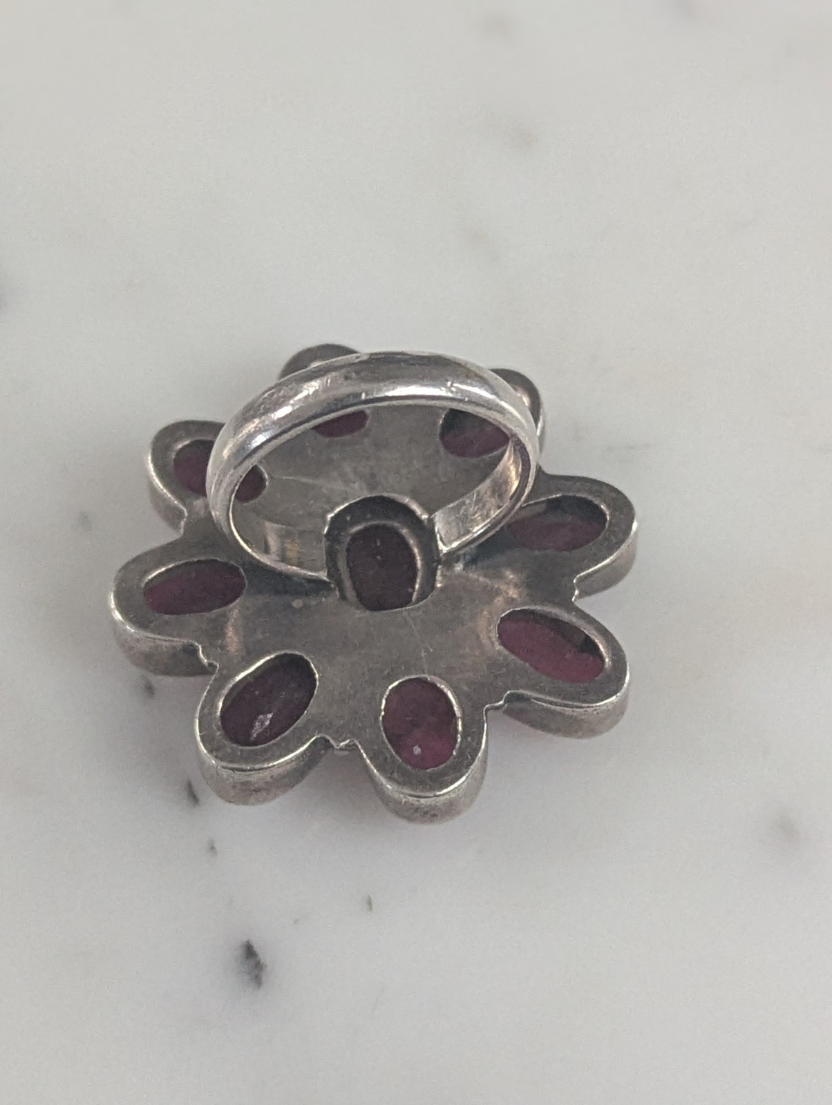 925 Sterling Silver Ruby Quartz Ring Size 10 - image 7