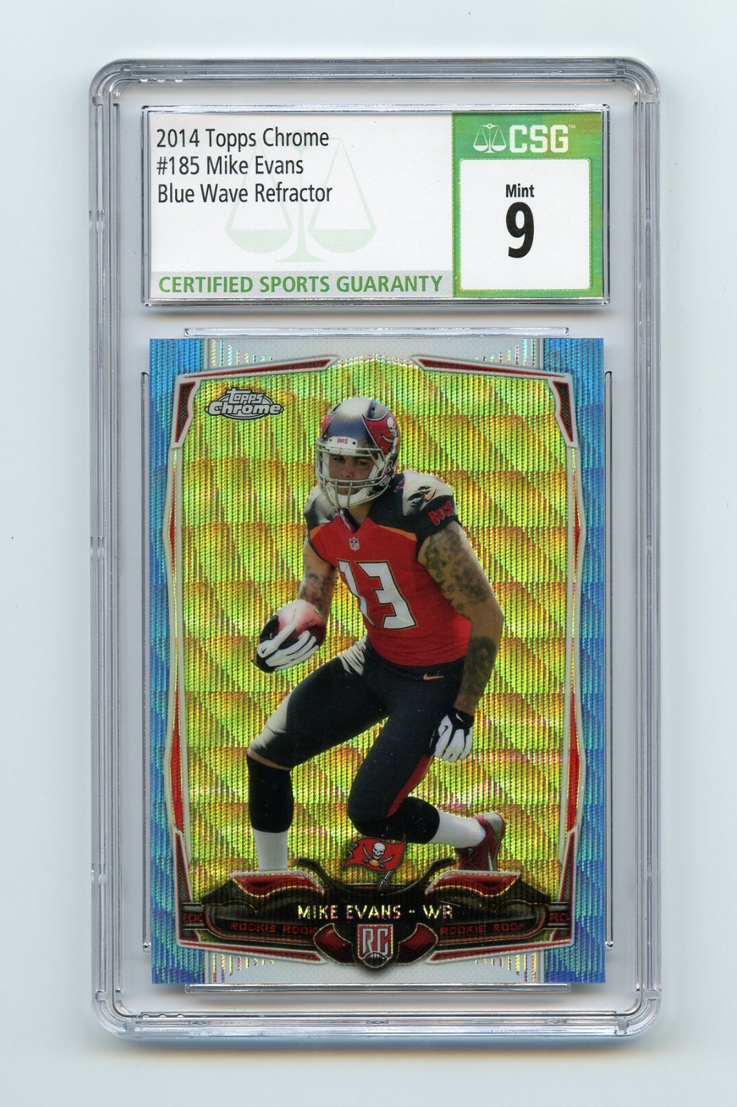 2014 Topps Chrome - Mike Evans #185 Blue Wave Refractor (RC)
