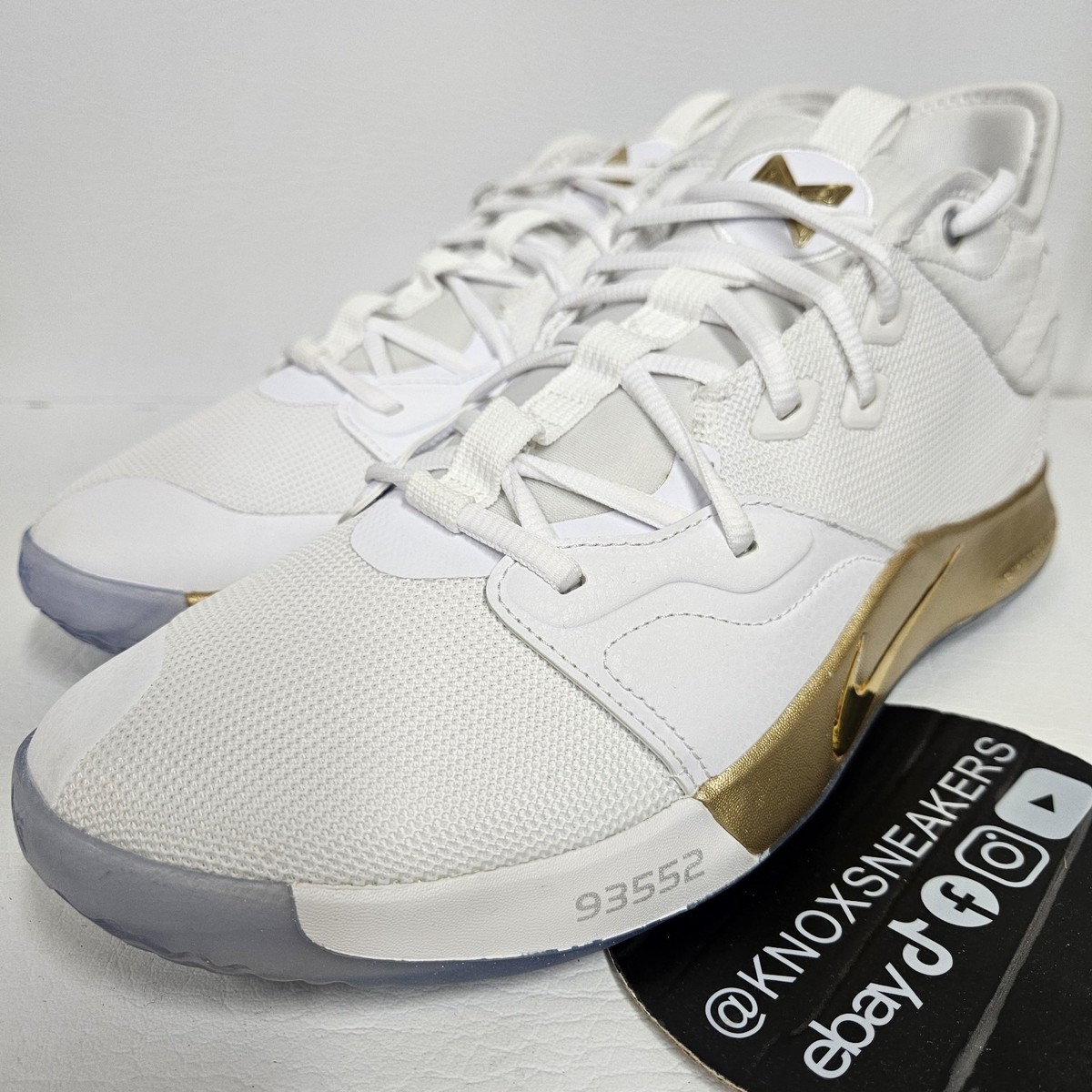 Nike Nasa X PG 3 Apollo Missions White Gold CI2666-100 Men's Size