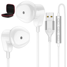 APETOO USB Headset with Microphone for PC/Laptop, 7.5FT Type-A White