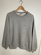 Vintage Y2K Nike Swoosh Embroidered Sweatshirt Distressed Thrashed Retro VTG