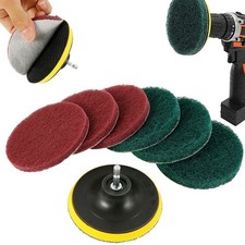 4 Inch Drill Power Brush Tile Scrubber Scouring Pads Cleaning Kit Household Clea