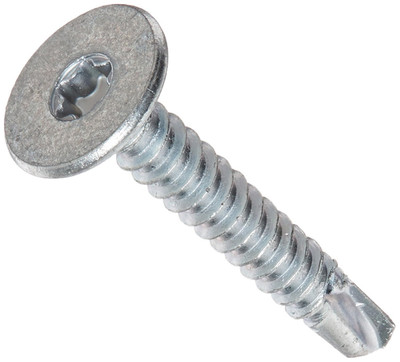 Small Parts 1020KWTF Steel Self-Drilling Screw, Zinc Plated Finish, Wafer Head,