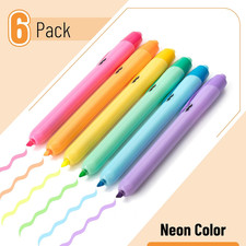 - Retractable Highlighters, 6 Pack, Bright Colors, Chisel Tip Highlighter Mar...