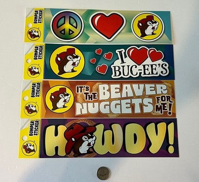 4 Buc-ee's (Bucees) Official Bumper Stickers Lot Set | NEW