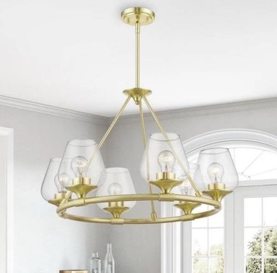 Livex Lighting 46726-12 Willow Chandelier Satin Brass New $589