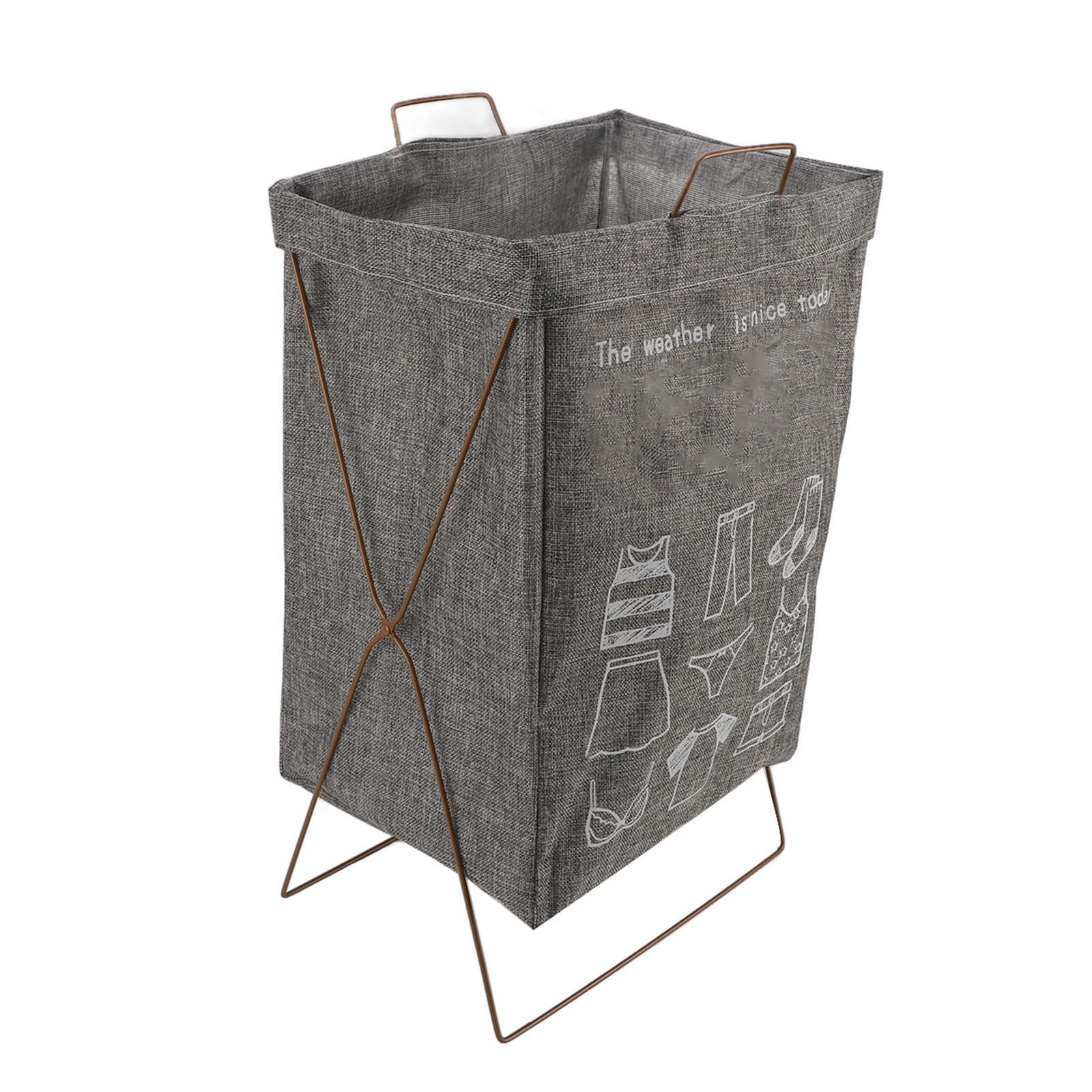 Collapsible Metal X Frame Laundry Hamper Waterproof Multifunctional Foldable