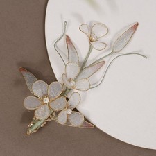 Handmade Filigree Side Hair Clip Chinese Style Hanfu Hair Accessory