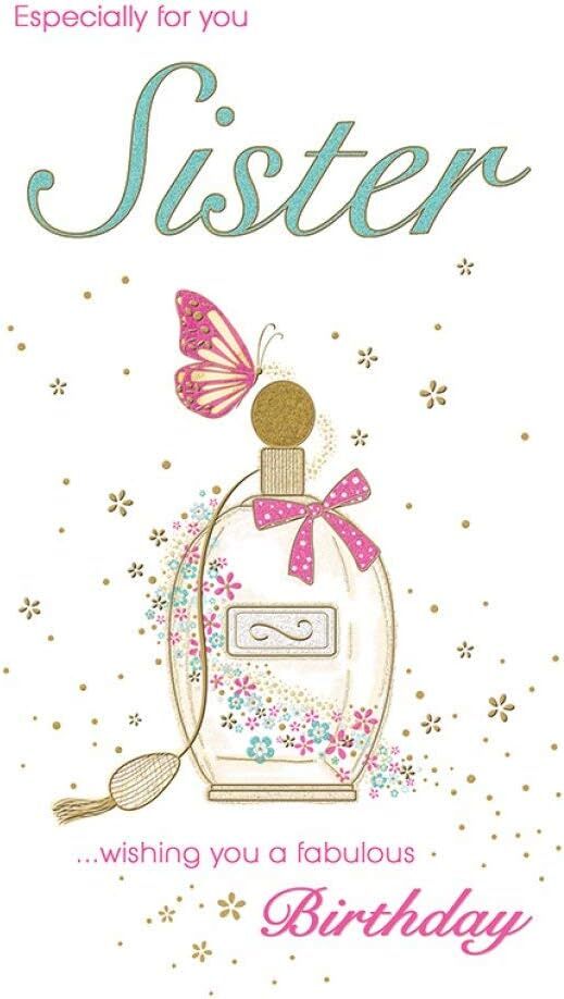 Sister wishing you a Fabulous Birthday Traditional Greeting Card by Piccadilly G