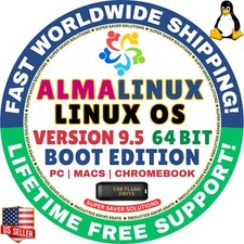 AlmaLinux OS 9.5  USB Flash Drive  BOOT EDITION  AMD64 for MAC, PC Alma Linux