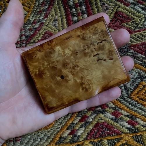 Rose Root Wood Trinket Tobacco Pill Box Snuff Cigarette Antique Black Forest Art - Picture 8 of 9