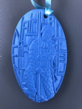 Carnival plaque Städlefasnacht Laufenburg 2006-ceramic, 9x5.5 cm, Blue