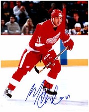 Detroit Red Wings MATHIEU DANDENAULT Signed Autographed 8x10 Pic E
