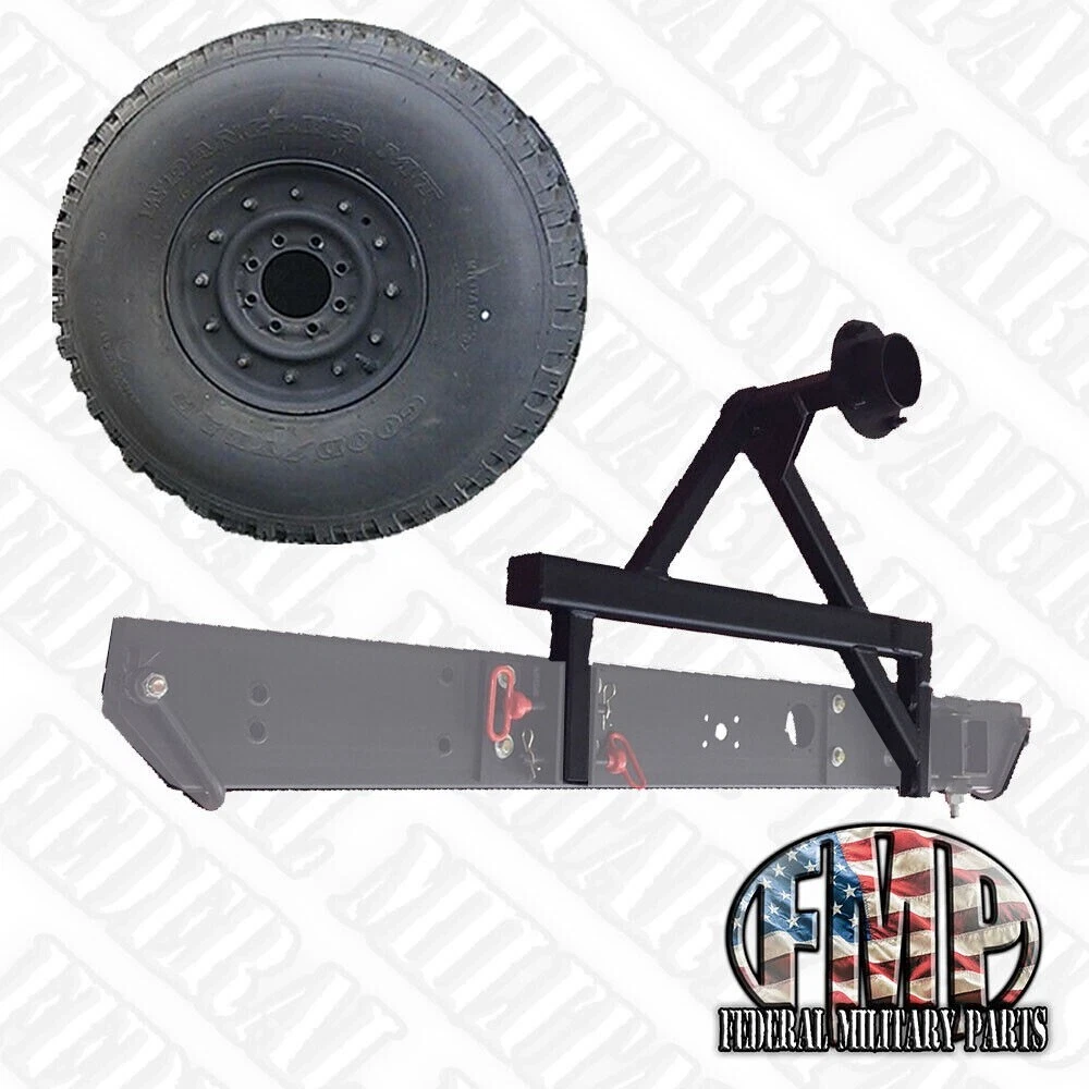 HUMVEE HMMWV M998 SWING AWAY TIRE CARRIER + 50-70% SPARE TIRE 