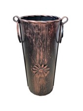 Porta attrezzi da camino in ferro battuto ramato contenitore per accessori BBQ